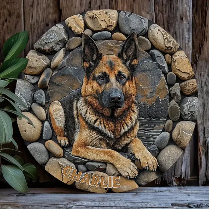 Custom Personalized German Shepherd Metal Sign - Gift Idea For Dog Lover